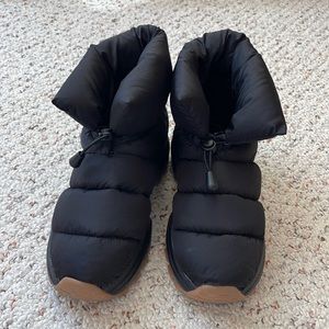 H&M Black Puffer Winter Boots with Brown Soles